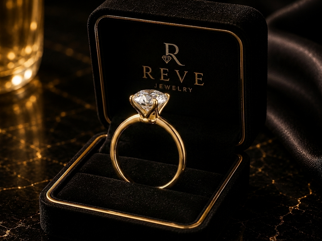 Pierścionek REVE Moissanite 1CT–3CT | Prawdziwe Złoto 585 (14K) | Certyfikat GRA | Diamentowy Blask VVS1