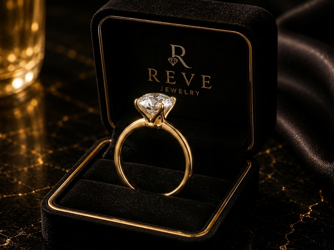 Pierścionek REVE Moissanite 1CT–3CT | Prawdziwe Złoto 585 (14K) | Certyfikat GRA | Diamentowy Blask VVS1