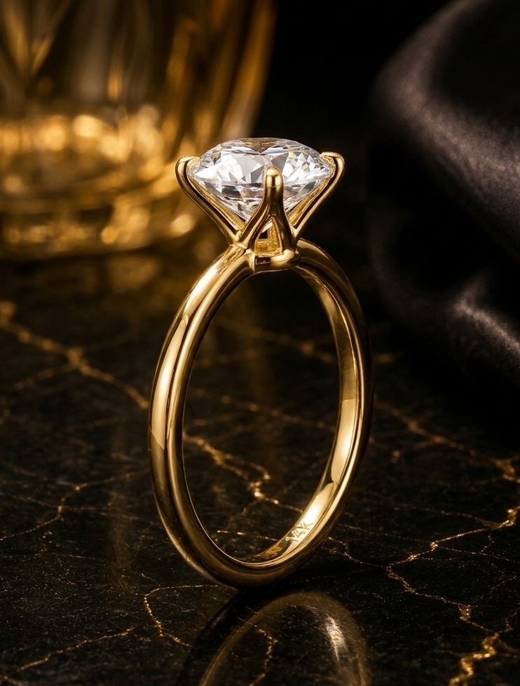 Pierścionek REVE Moissanite 1CT–3CT | Prawdziwe Złoto 585 (14K) | Certyfikat GRA | Diamentowy Blask VVS1